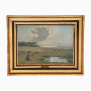 Professor Fritz Albert Christian Rüdinger, Landscape, 1922, Acrylic on Canvas, Framed