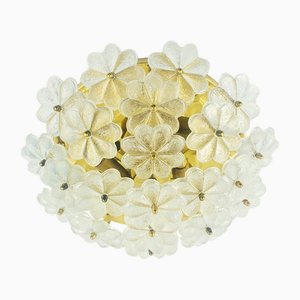 Mid-Century Floral Murano Glass Flush Mount by Ernst Palme for Palwa, 1960s