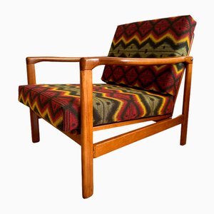 Mid-Century Armchair in Woven Mind the Gap Upholstery by Zenon Bączyk, Europe, 1960s