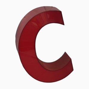 Letter C in Red Plastic, 1970s