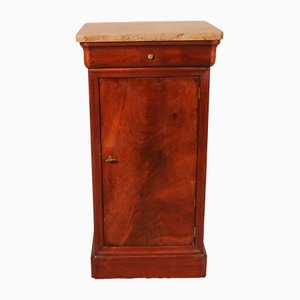 19th Century Louis Philippe Bedside Table in Mahogany Withmarble with Double-Sides