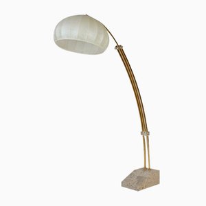 Extendable Brass Arch Lamp with Resin Cocoon Umbrella from Hustadt Leuchten, 1970s