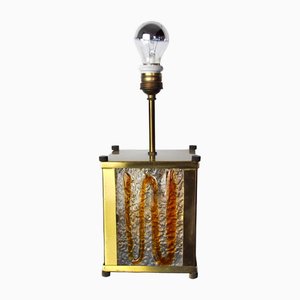 Lámpara Murano Mazzega de vidrio soplado de Murano naranja, Italia, años 60