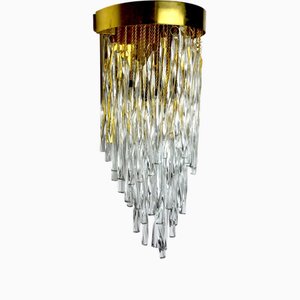 Lámpara de pared Cascade atribuida a Venini de cristal de Murano, Italia, años 60