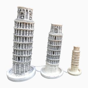 Lampade Torre di Pisa in resina, Italia, anni '70, set di 3