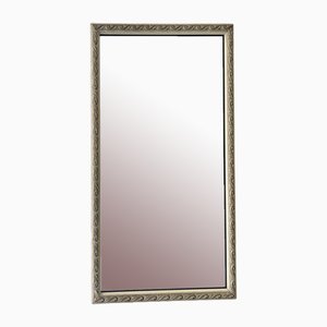 Small Vintage Wall Mirror in Decorative White Frame