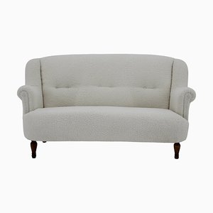 2-Seater Sofa in Sheepskin Fabric, Czechoslovakia, 1940s