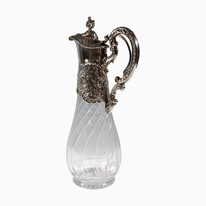 Glass Carafe with Silver Mount & Pull Mechanism by Koch & Bergfeld, 1890s