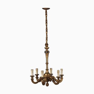 Six Light Chandelier with Golden Structure