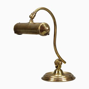 French Art Deco Adjustable Brass Desk Lamp, 1930s