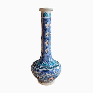 Mid-Century Ceramic Vase in Blue and White, 1950s
