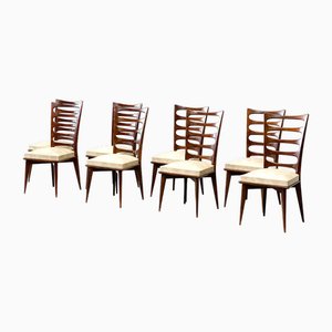Gaston Poisson Dining Chairs, 1970s, Set of 8