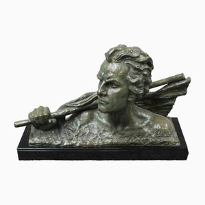 Bronze Jean Mermoz Bust by Alexandre Oline, 1930s