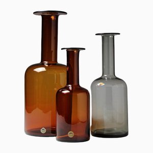 Bottle Vases by Otto Brauer for Holmegaard, 1960s, Set of 3