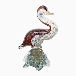 Escultura de pato de cristal soplado de Murano