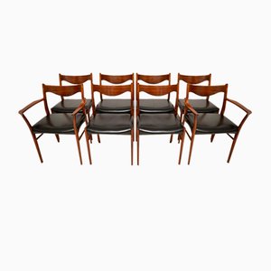 Vintage Danish Dining Chairs attributed to Arne Wahl Iversen, 1960s, Set of 8