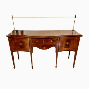 George III Mahogany Inlaid Serpentine Shaped Sideboard, 1800s