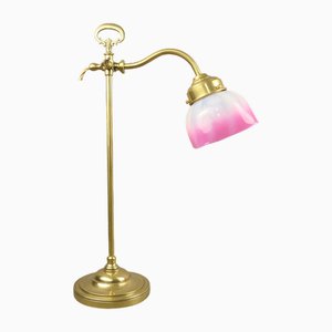 Lampada da tavolo con paralume in vetro, Francia, 1925