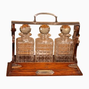 19th Century Tantalus Whiskey Cellar, Set of 4
