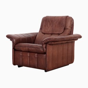 Swiss Brown Leather Armchair from de Sede, 1970s