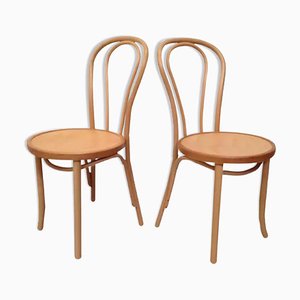 Curved Wooden Chairs, Set of 2
