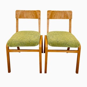 Set of Wooden School Chairs from TON, 1970s