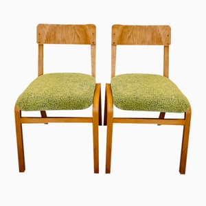 Wooden School Chairs from TON, 1970s, Set of 2