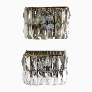 Lámparas de pared de cristal de Bakalowits & Söhne, años 60. Juego de 2