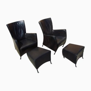 Set of Montis Armchairs with Footstool, 1980s