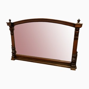 Specchio da incasso grande in legno di noce intagliato