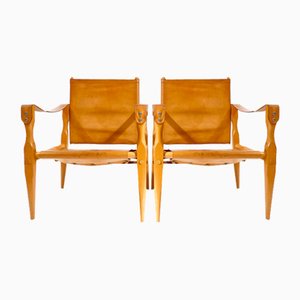Vintage Scandinavian Safari Lounge Chairs, 1960s, Set of 2