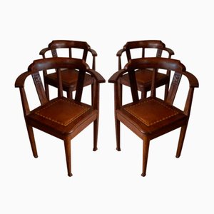 Art Nouveau Corner Chairs, 1890s, Set of 4