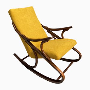 Vintage Ton Rocking Chair in Yellow from Thonet, 1960s