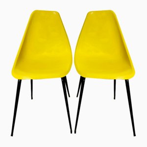 Set of French Fiberglass Stelle Chairs by Rene Jean Caillette for Steiner, 1950