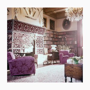 Interior noble con biblioteca en un hotel, Estados Unidos / Canadá, 1962/2020, Fotografía