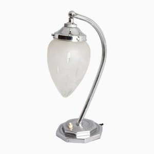 Art Deco Tischlampe mit abgestuftem Achteckigem Fuß, Britisch, 1930er