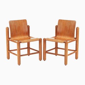 Chaises Nordiques en Pin et Contreplaqué dans le style de Daumiller, 1970s, Set de 2