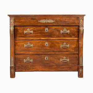 19th Century French Empire Style Walnut Chest of Drawers, 1820s