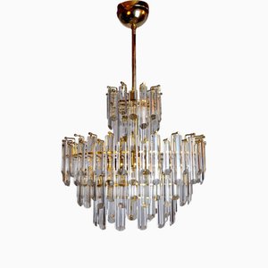 Chandelier with 4 Levels in Murano Glass from Venini, Italy, 1970s