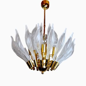 Vintage Floral Chandelier in Murano Glass from Venini, 1970