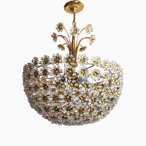 Austrian Floral Chandelier in Cut Crystals from Bakalowits and Söhne, 1970