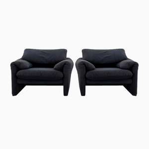 Maralunga Armchairs by Vico Magistretti for Cassina, Set of 2