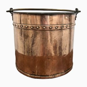 Antique Victorian Copper Coal Bucket, 1870