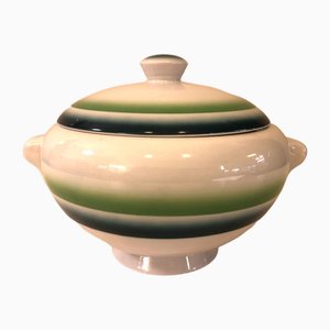 Zuppiera futuristica in ceramica di Galvani, anni '20