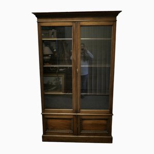 19th Century Tall Glazed Bookcase with Cupboard Under