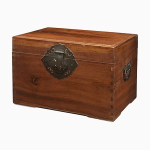 Antique Storage Box with Decorative Hardware, 1920s