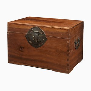 Antique Storage Box with Decorative Hardware, 1920s