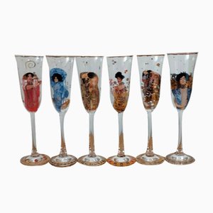 Champagne Cups by Gustav Klimt, Set of 6