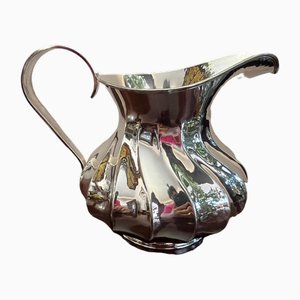 Torchon Handmade 800 Silver Jug, Italy, 1980s