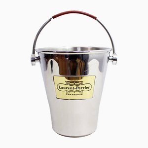 Ice Bucket in Stainless Steel and Leather by Laurent Perrier, 1990s